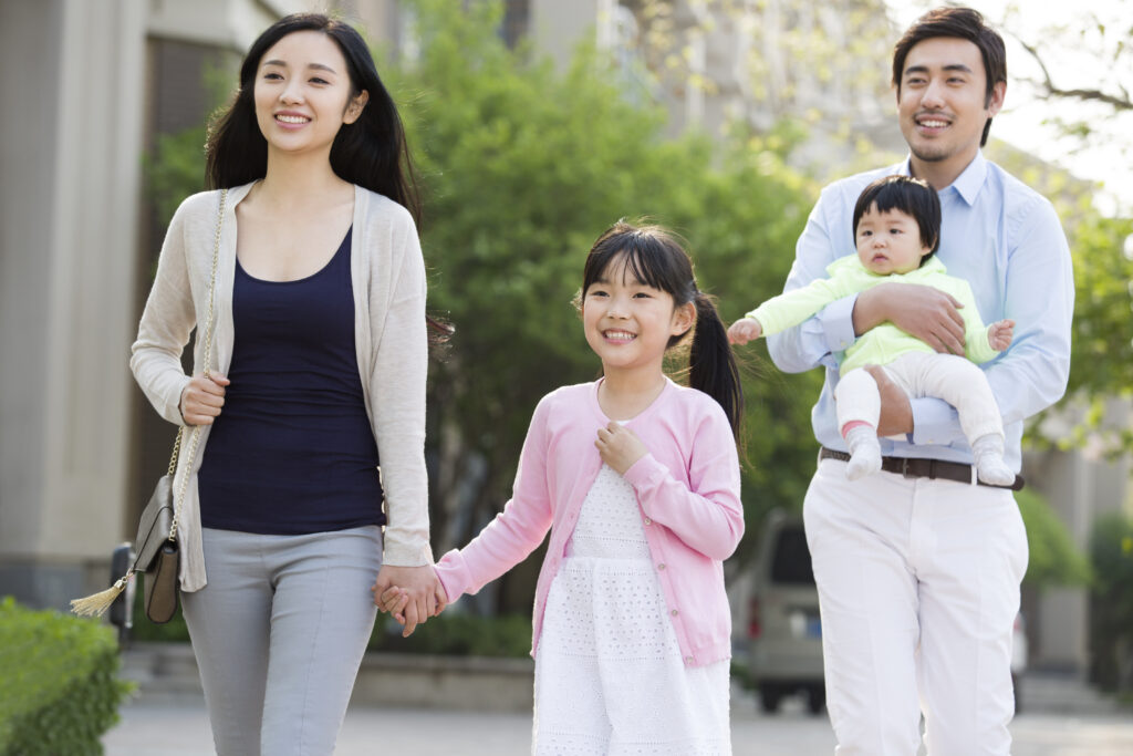 Happy young family
